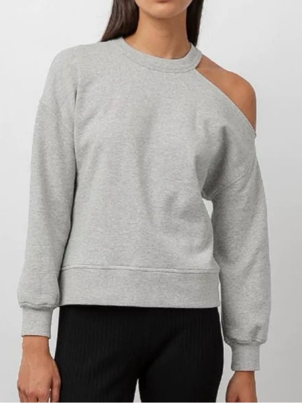 Rails Gray Cutout Quincy Crewneck Sweater